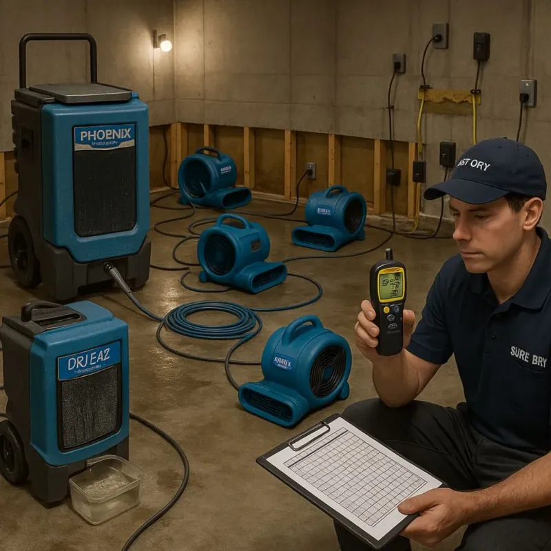 Structural Drying and Dehumidification process in Arlington, MN